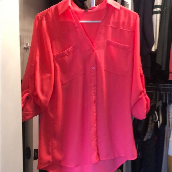 Express Hot Pink Portofino Top - Picture 1 of 1
